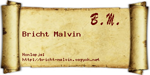 Bricht Malvin névjegykártya